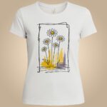 Bijela ženska majica s ilustracijom kamilica – Mistique dizajn