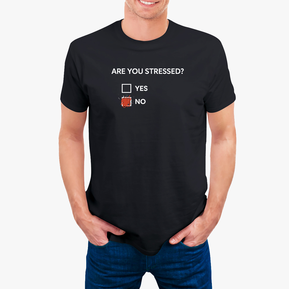 Crna majica s natpisom “ARE YOU STRESSED?” – odličan izbor za poklon. #Mistique #MistiqueStyle #crnamajica #poklonzaonogkojitreba