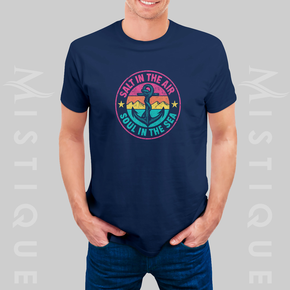 Muška ljetna majica sa sidrom i morskim motivom – bijela, crna i tamnoplava varijanta. #Mistique #MistiqueStyle