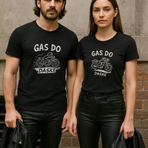 Gas do daske majica – crna bajkerska majica s moto dizajnom #Mistique #MistiqueStyle