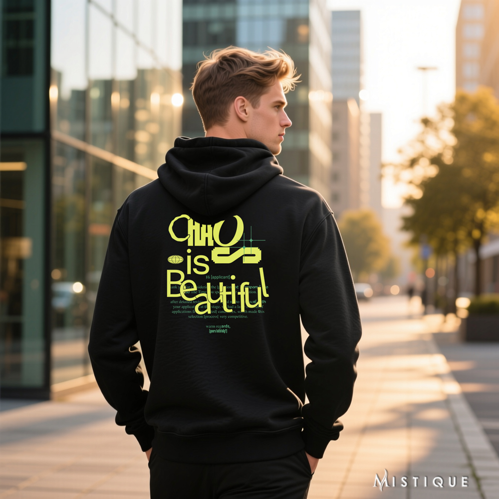 Chaos is Beautiful hoodie – muška crna hoodica Mistique