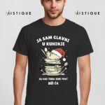 Božićna majica s natpisom Ja sam glavni u kuhinji i ilustracijom kuhinjskog kaosa