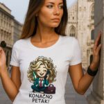 majica konačno petak ilustrirana ženska majica s humorističnim dizajnom