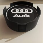 Audi 3D podmetači za čaše – set od 6 s postoljem
