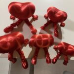 3D dekorativno srce s nogama u silk i mat verziji