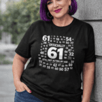 Majica za 61. rođendan crne boje s bijelim natpisom Officially 61 Still Not Acting My Age