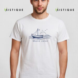 Majica More zove s ilustracijom barke, valova i sunca